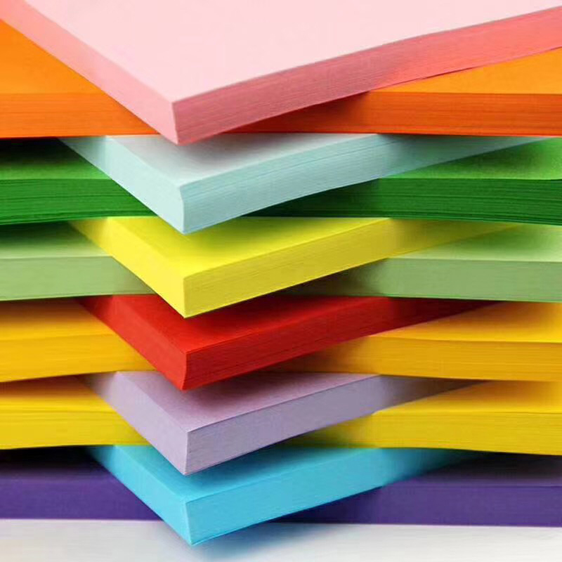 Colored cardboard materials used in structural projects and prototyping